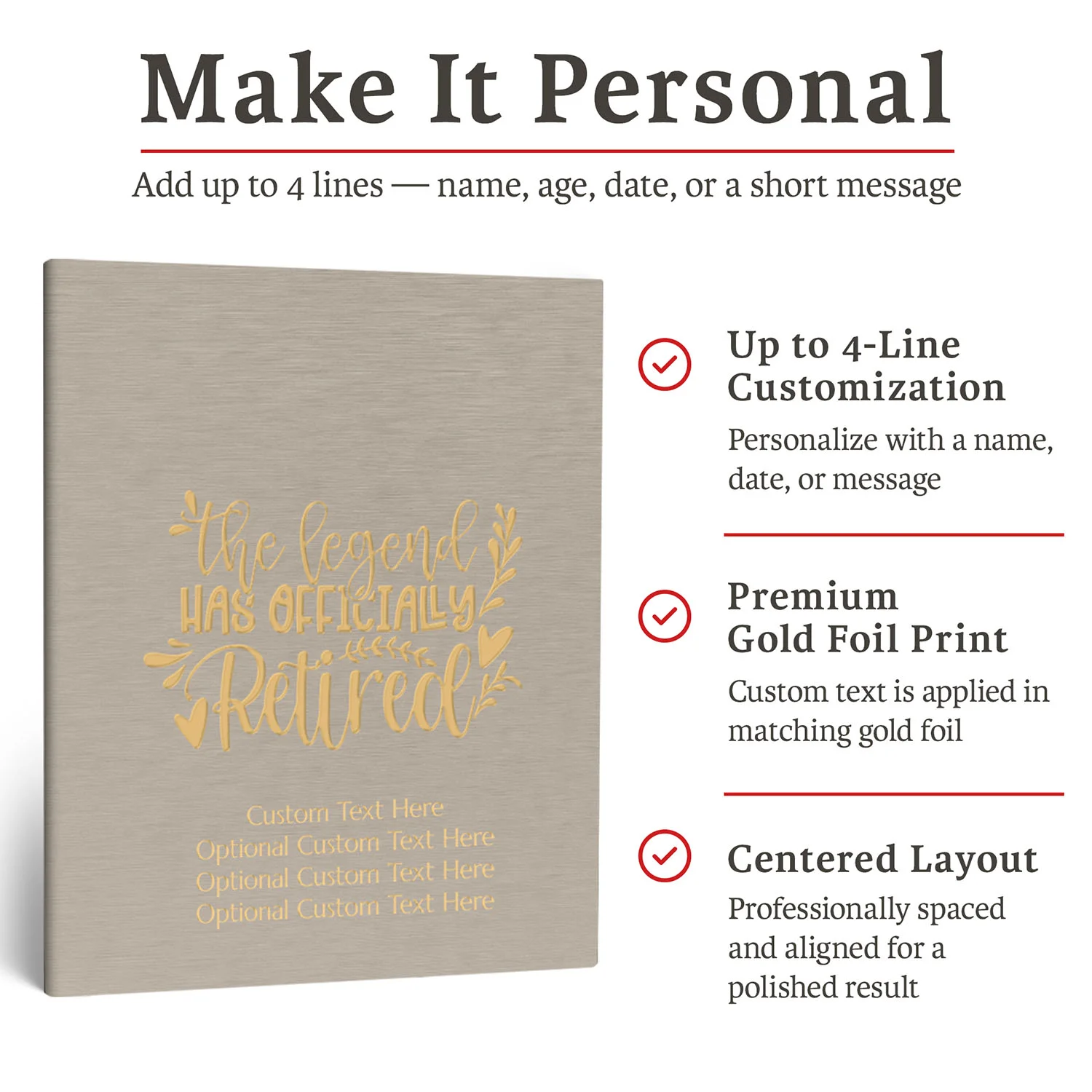 Retirement Guestbook (CHAMPAGNE BEIGE)